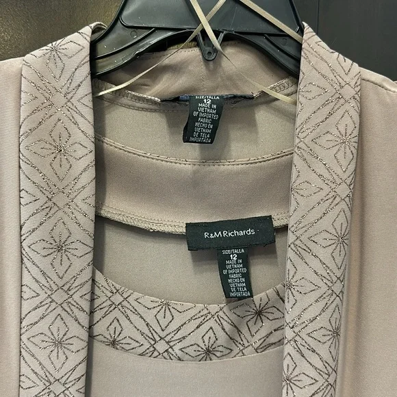 R&M Richards Taupe Dress & Jacket Size 12 NWT - Picture 2 of 7